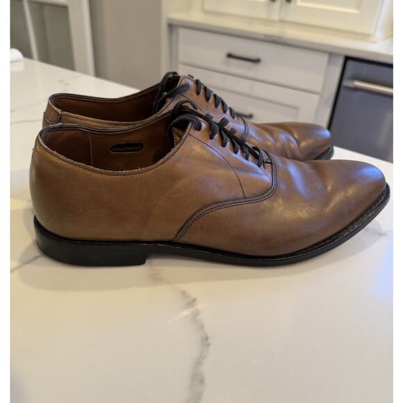 Allen Edmonds CARLYLE Shoes Leather Plain Toe Oxfords 11 Walnut Hand Crafted USA